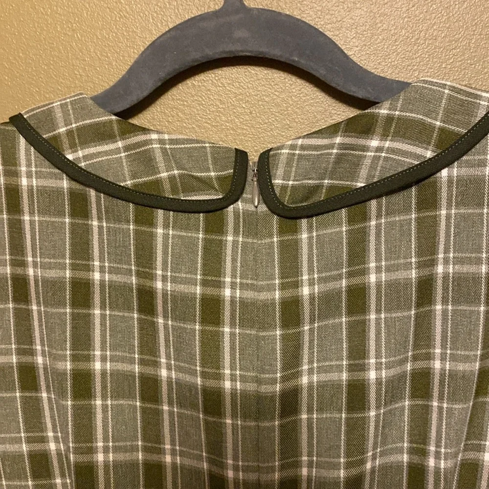 Voodoo Vixen Olive Plaid Dress - Picture 7 of 7